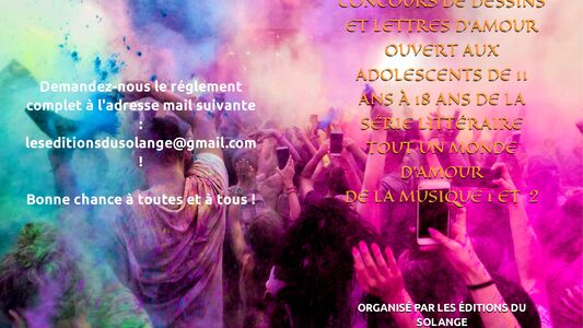 CONCOURS DE DESSINS ET LETTRES D'AMOUR OUVERT AUX ADOS DE 11 ANS Ă 18 ANS.